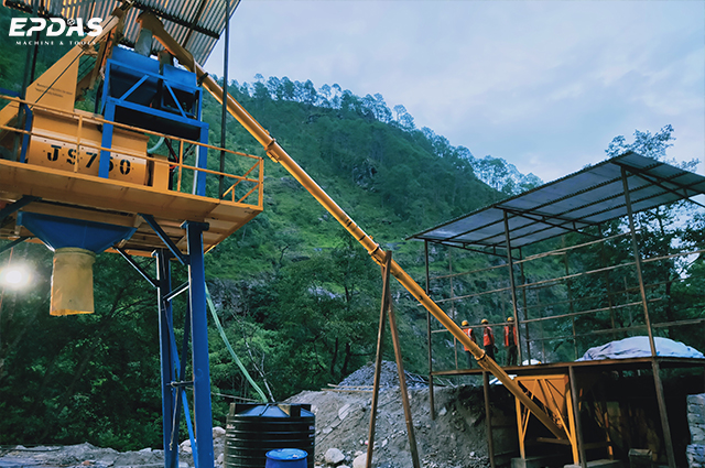 stationary concrete batching plant